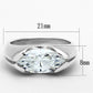 LOS704 - Silver 925 Sterling Silver Ring with AAA Grade CZ  in Clear-1