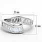 LOS705 - Silver 925 Sterling Silver Ring with AAA Grade CZ  in Clear-1