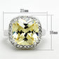 LOS718 - Silver 925 Sterling Silver Ring with AAA Grade CZ  in Citrine Yellow-1