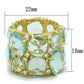 LOS766 - Gold 925 Sterling Silver Ring with Synthetic Synthetic Glass in Sea Blue-1