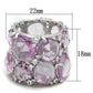 LOS768 - Rhodium 925 Sterling Silver Ring with Synthetic Corundum in Light Rose-1