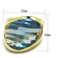LOS826 - Gold 925 Sterling Silver Ring with Synthetic Synthetic Glass in Sea Blue-1