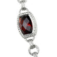 LOS877 - Rhodium 925 Sterling Silver Necklace with AAA Grade CZ  in Garnet-1