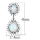 LOS879 - Rhodium 925 Sterling Silver Earrings with Semi-Precious Opal in Aurora Borealis (Rainbow Effect)-1