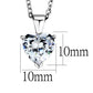 LOS889 - Rhodium 925 Sterling Silver Chain Pendant with AAA Grade CZ  in Clear-1
