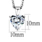 LOS889 - Rhodium 925 Sterling Silver Chain Pendant with AAA Grade CZ  in Clear-1