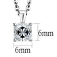 LOS893 - Rhodium 925 Sterling Silver Chain Pendant with AAA Grade CZ  in Clear-1