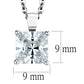 LOS895 - Rhodium 925 Sterling Silver Chain Pendant with AAA Grade CZ  in Clear-1