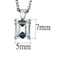 LOS896 - Rhodium 925 Sterling Silver Chain Pendant with AAA Grade CZ  in Clear-1