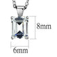 LOS897 - Rhodium 925 Sterling Silver Chain Pendant with AAA Grade CZ  in Clear-1