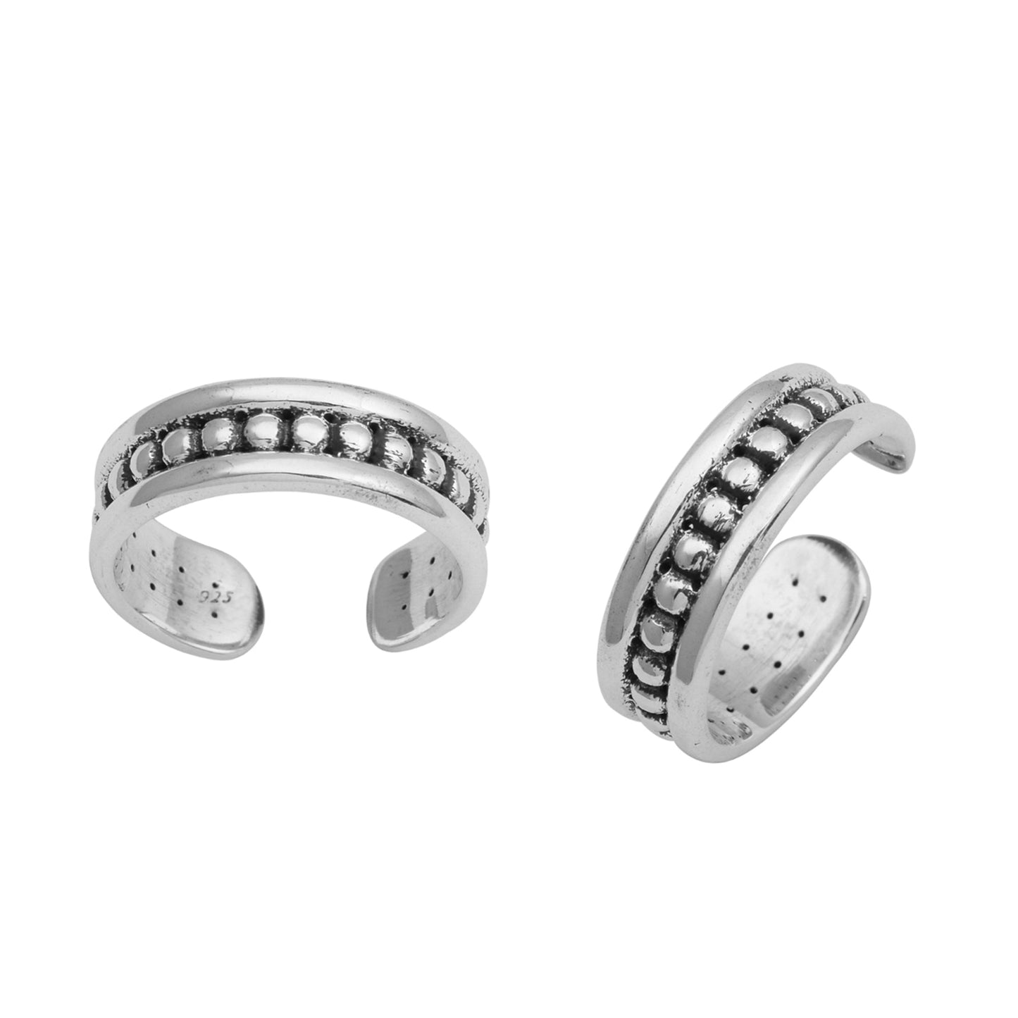 Dotted Pattern Toe Ring - Sterling Silver-0
