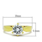 TK071G - IP Gold(Ion Plating) Stainless Steel Ring with AAA Grade CZ  in Clear-1