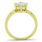 TK071G - IP Gold(Ion Plating) Stainless Steel Ring with AAA Grade CZ  in Clear-2