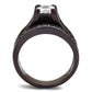 TK0W383DC - IP Dark Brown (IP coffee) Stainless Steel Ring with AAA Grade CZ  in Clear-2