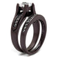 TK0W383DC - IP Dark Brown (IP coffee) Stainless Steel Ring with AAA Grade CZ  in Clear-3
