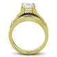 TK0W384 - IP Gold(Ion Plating) Stainless Steel Ring with AAA Grade CZ  in Clear-2
