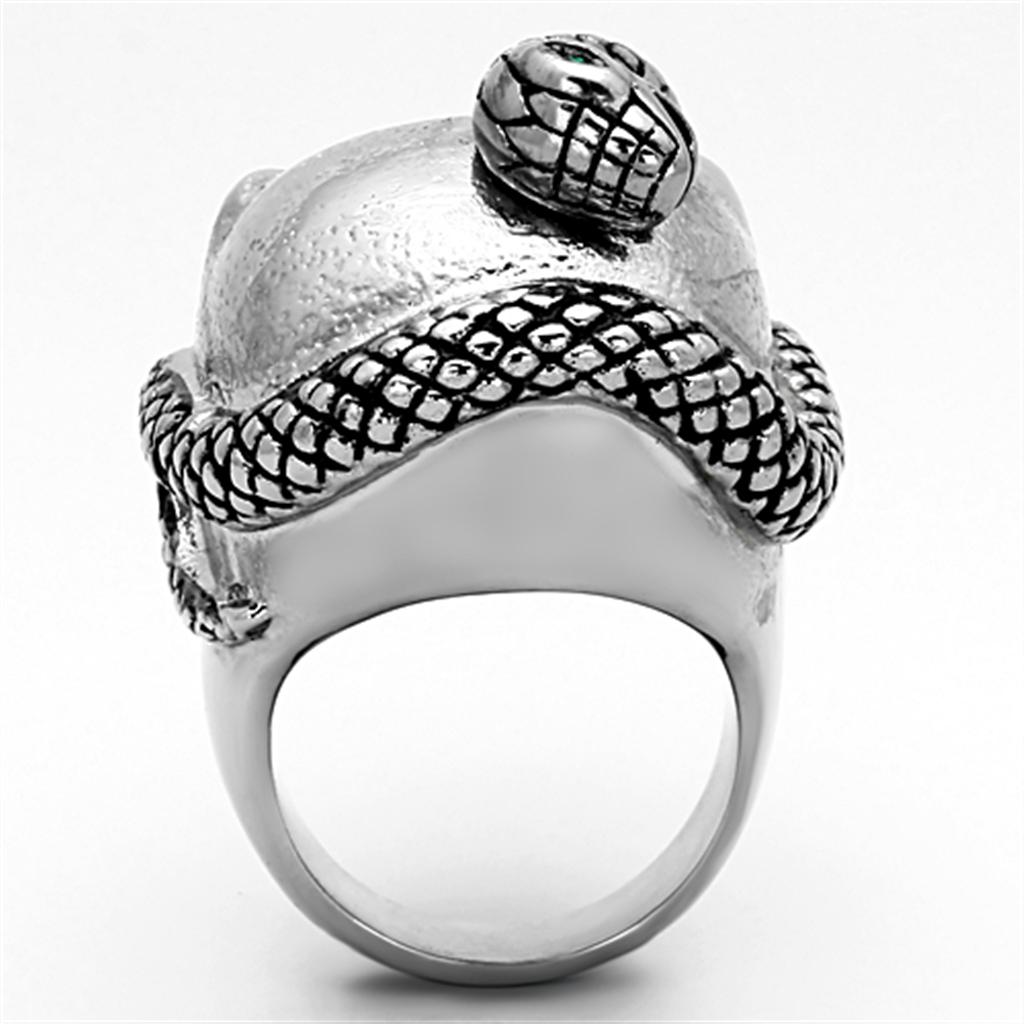 TK1038 - High polished (no plating) Stainless Steel Ring with Top Grade Crystal  in Multi Color-3