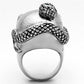 TK1038 - High polished (no plating) Stainless Steel Ring with Top Grade Crystal  in Multi Color-3