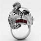 TK1038 - High polished (no plating) Stainless Steel Ring with Top Grade Crystal  in Multi Color-2
