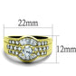 TK10528G - IP Gold(Ion Plating) Stainless Steel Ring with AAA Grade CZ  in Clear-1