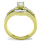 TK10528G - IP Gold(Ion Plating) Stainless Steel Ring with AAA Grade CZ  in Clear-2