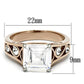 TK1059 - Two-Tone IP Rose Gold Stainless Steel Ring with AAA Grade CZ  in Clear-1