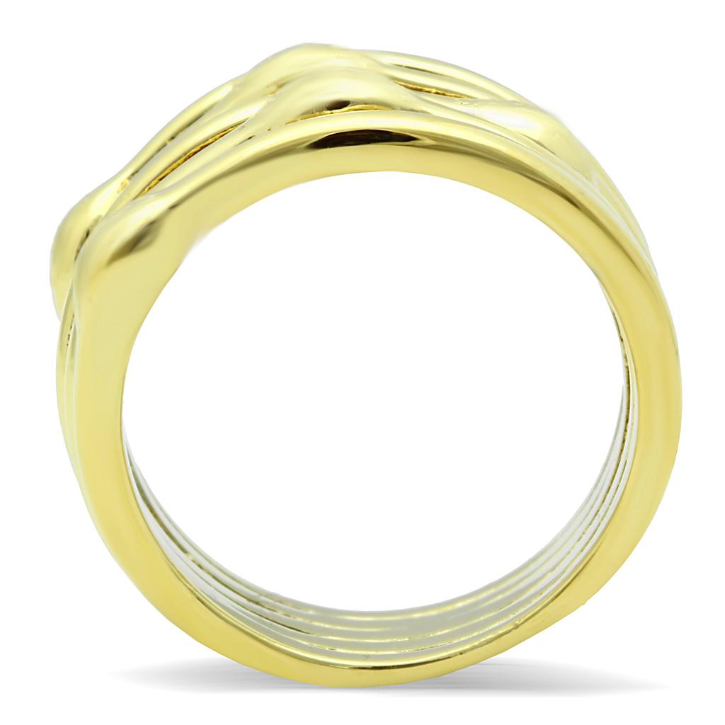 TK106G - IP Gold(Ion Plating) Stainless Steel Ring with No Stone-2