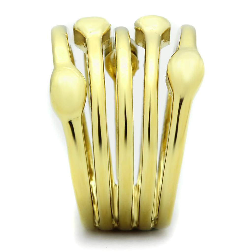 TK106G - IP Gold(Ion Plating) Stainless Steel Ring with No Stone-3