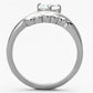 TK1080 - High polished (no plating) Stainless Steel Ring with AAA Grade CZ  in Clear-2