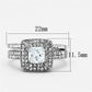 TK1088 - High polished (no plating) Stainless Steel Ring with AAA Grade CZ  in Clear-1