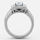 TK1088 - High polished (no plating) Stainless Steel Ring with AAA Grade CZ  in Clear-2