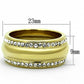 TK1096 - IP Gold(Ion Plating) Stainless Steel Ring with Top Grade Crystal  in Clear-1