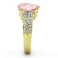 TK1098 - IP Gold(Ion Plating) Stainless Steel Ring with AAA Grade CZ  in Rose-3