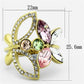 TK1100 - IP Gold(Ion Plating) Stainless Steel Ring with Top Grade Crystal  in Multi Color-1