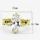 TK1106 - IP Gold(Ion Plating) Stainless Steel Ring with AAA Grade CZ  in Clear-1