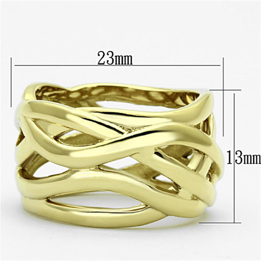 TK1107 - IP Gold(Ion Plating) Stainless Steel Ring with No Stone-1