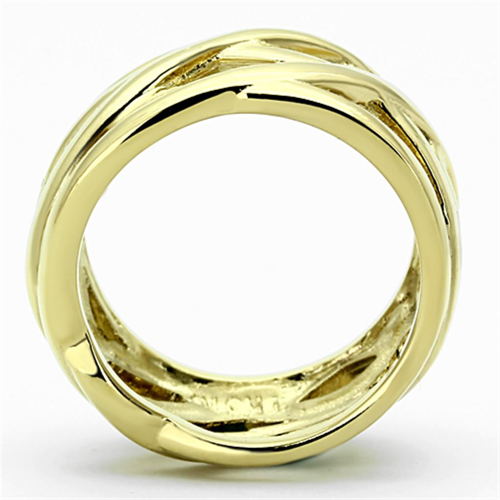 TK1107 - IP Gold(Ion Plating) Stainless Steel Ring with No Stone-2