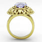 TK1110 - IP Gold(Ion Plating) Stainless Steel Ring with AAA Grade CZ  in Light Amethyst-2