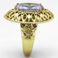 TK1110 - IP Gold(Ion Plating) Stainless Steel Ring with AAA Grade CZ  in Light Amethyst-3