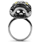 TK1114 - High polished (no plating) Stainless Steel Ring with Top Grade Crystal  in Topaz-2