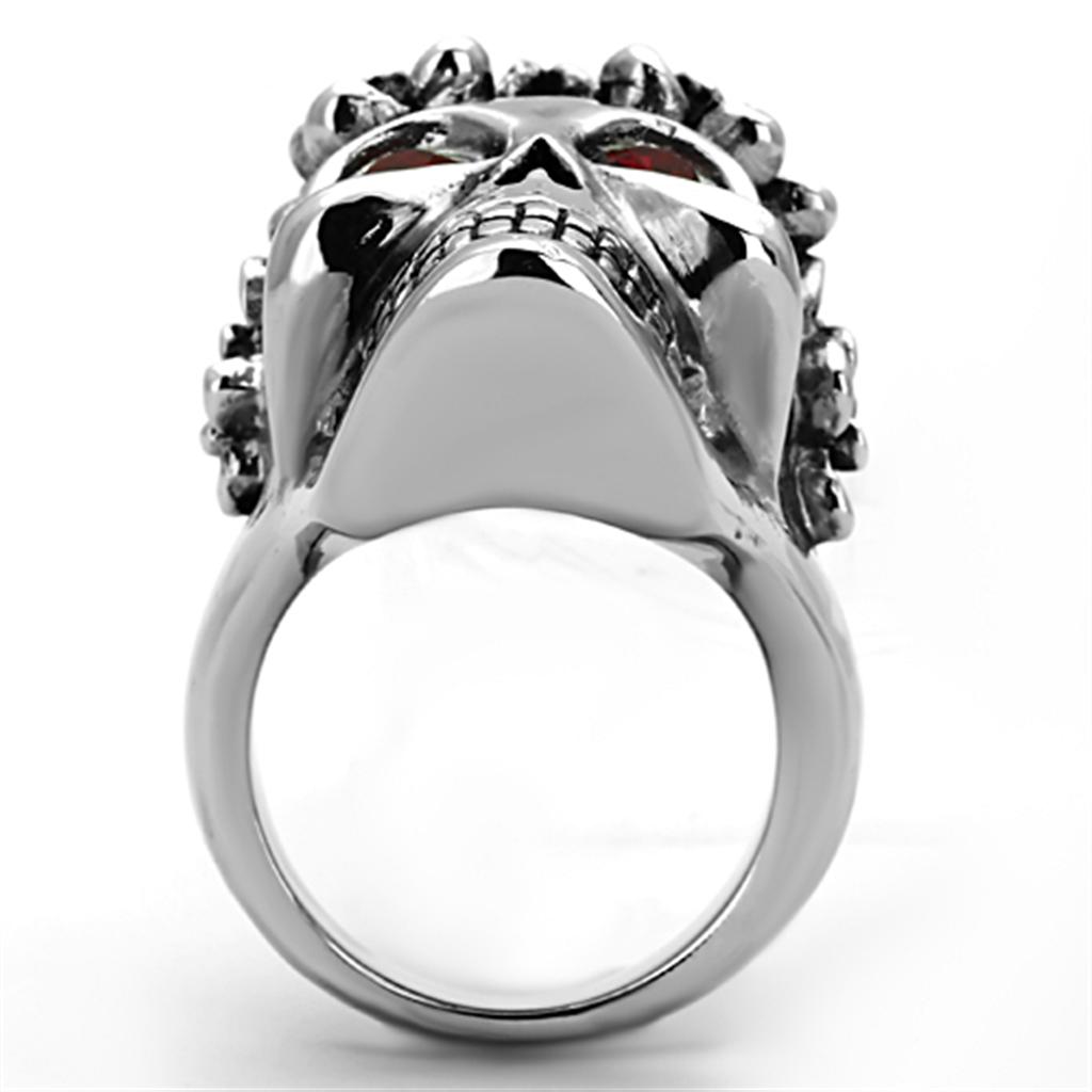 TK1117 - High polished (no plating) Stainless Steel Ring with Top Grade Crystal  in Siam-2
