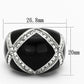 TK1132 - High polished (no plating) Stainless Steel Ring with Top Grade Crystal  in Clear-1