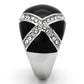 TK1132 - High polished (no plating) Stainless Steel Ring with Top Grade Crystal  in Clear-3