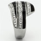 TK1134 - High polished (no plating) Stainless Steel Ring with Top Grade Crystal  in Clear-3