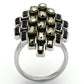 TK1136 - High polished (no plating) Stainless Steel Ring with Top Grade Crystal  in Jet-2