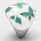 TK1137 - High polished (no plating) Stainless Steel Ring with Epoxy  in Emerald-3
