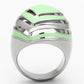 TK1140 - High polished (no plating) Stainless Steel Ring with Epoxy  in Emerald-2