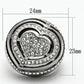 TK1141 - High polished (no plating) Stainless Steel Ring with Top Grade Crystal  in Clear-1