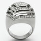 TK1141 - High polished (no plating) Stainless Steel Ring with Top Grade Crystal  in Clear-2