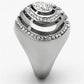 TK1141 - High polished (no plating) Stainless Steel Ring with Top Grade Crystal  in Clear-3